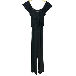 Emma & Michele Elegant Black Off-Shoulder Wide-leg Jumpsuit
